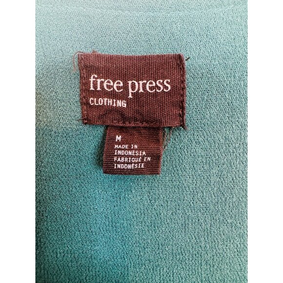 2/$30 Free Press M Teal Sleeveless Ruffle Wrap Dress Flowy Fabric - Picture 4 of 13